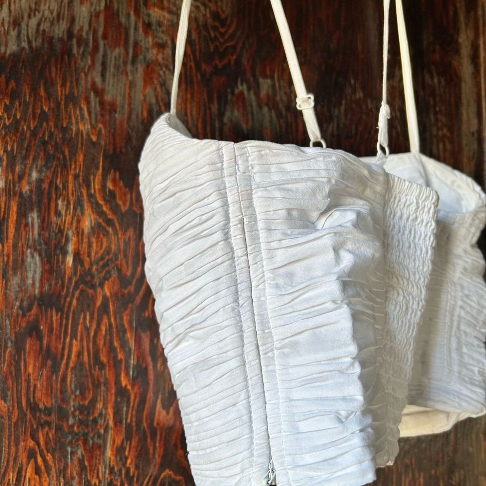 Madewell White Poplin Crop Top - Picture 3 of 5